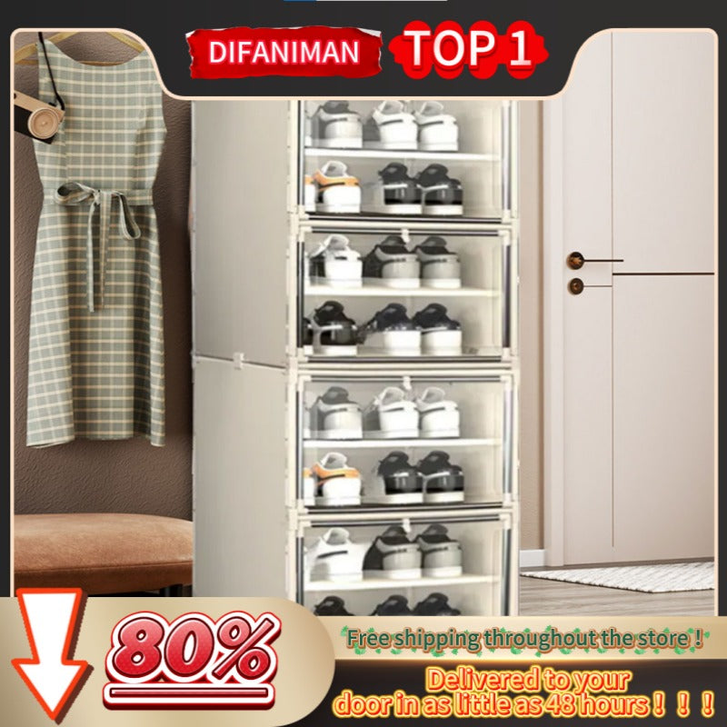 HOT-2025 Extra Large Shoe Organizer Assembly Shoe Organizer Dust-Proof Shoe Container Footwear Storage Rack Easy Assembly Multi-Level Storage Shoe Organizer Space-Saving Ideal for Hallway, Living Area, Bedroom, Flat, Home Necessity