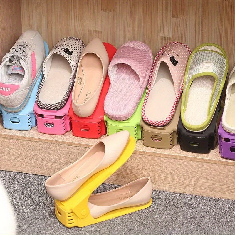 12pcs Space Saving Helper. Second Generation Adjustable Height Space Saving Shoe Rack\u002FShoe Storage Rack\u002FDouble Layer Shoe Holder Storage Rack\u002FShoe Slot\u002FSlippers Storage Rack