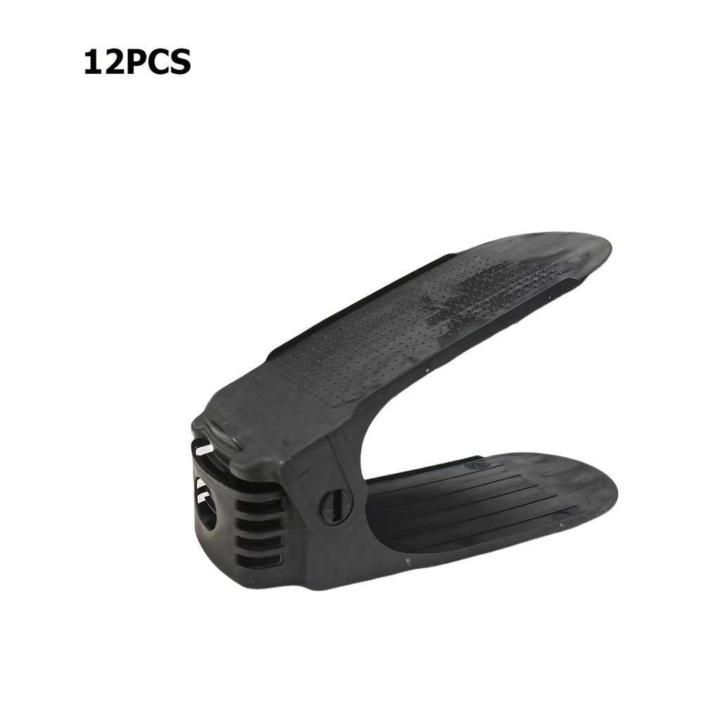 12pcs Space Saving Helper. Second Generation Adjustable Height Space Saving Shoe Rack\u002FShoe Storage Rack\u002FDouble Layer Shoe Holder Storage Rack\u002FShoe Slot\u002FSlippers Storage Rack