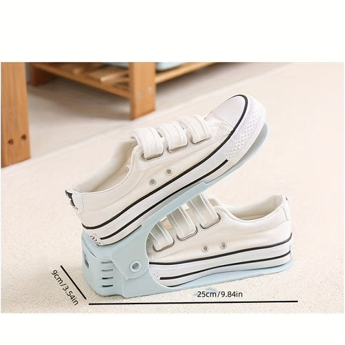 12pcs Space Saving Helper. Second Generation Adjustable Height Space Saving Shoe Rack\u002FShoe Storage Rack\u002FDouble Layer Shoe Holder Storage Rack\u002FShoe Slot\u002FSlippers Storage Rack