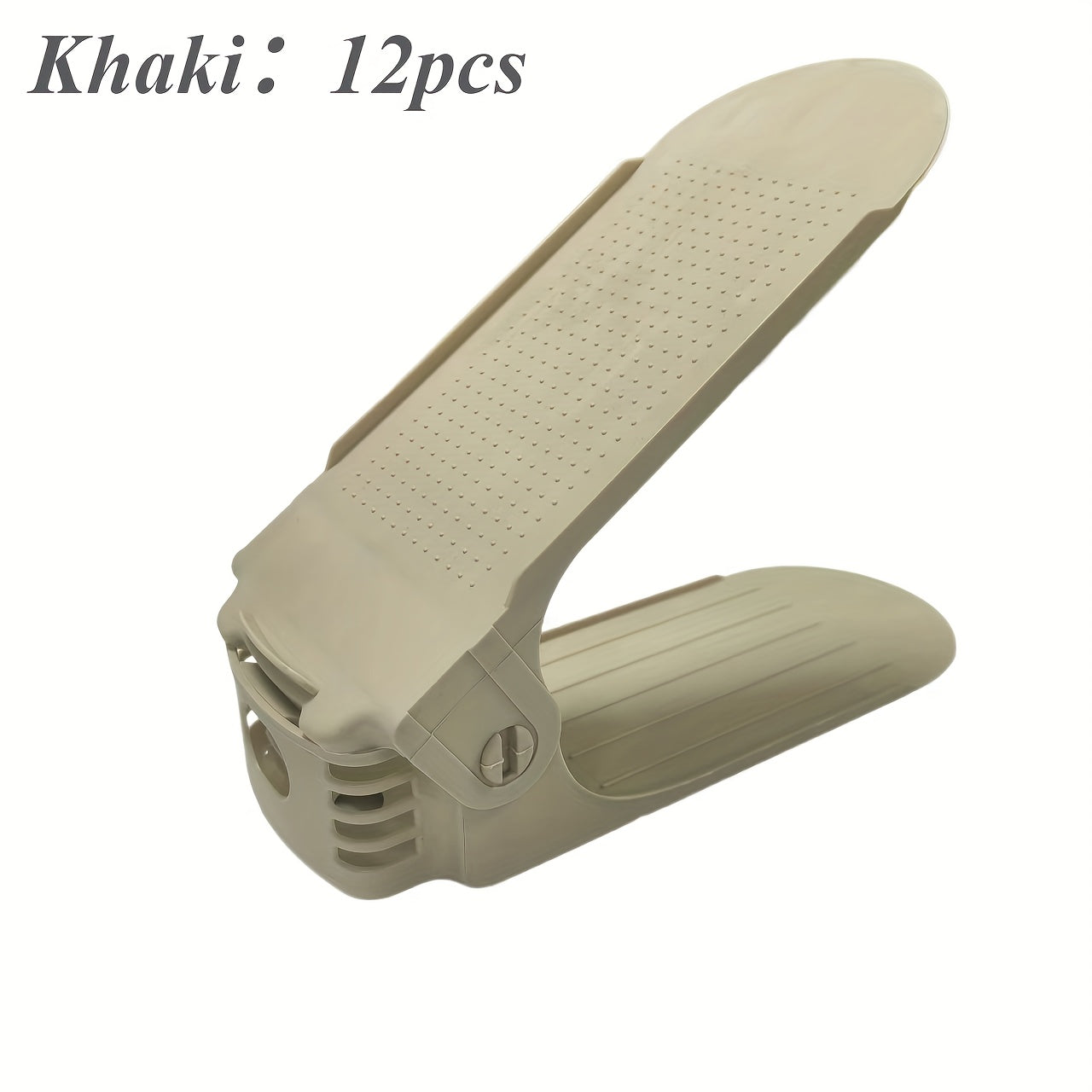 12pcs Adjustable Shoe Rack Organizer, Space Saving Stackable Plastic Shoe Shelf for Closet, Entryway, Bedroom, Dorm Room - Multi-Tier Shoe Storage Solution for Men Women