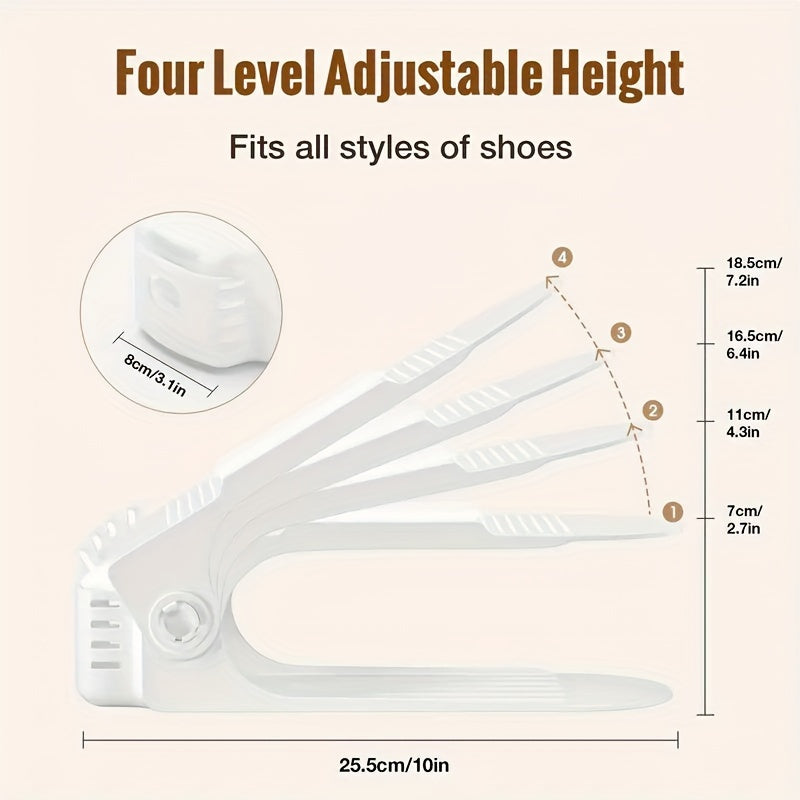 30-Pack Adjustable Shoe Storage Slots, Space-Saving Plastic Shoe Rack for Closet, Entryway, Hallway, Living Room, Bedroom, Easy Stackable, No Power Required, Home Organization Solution for Shoe Storage