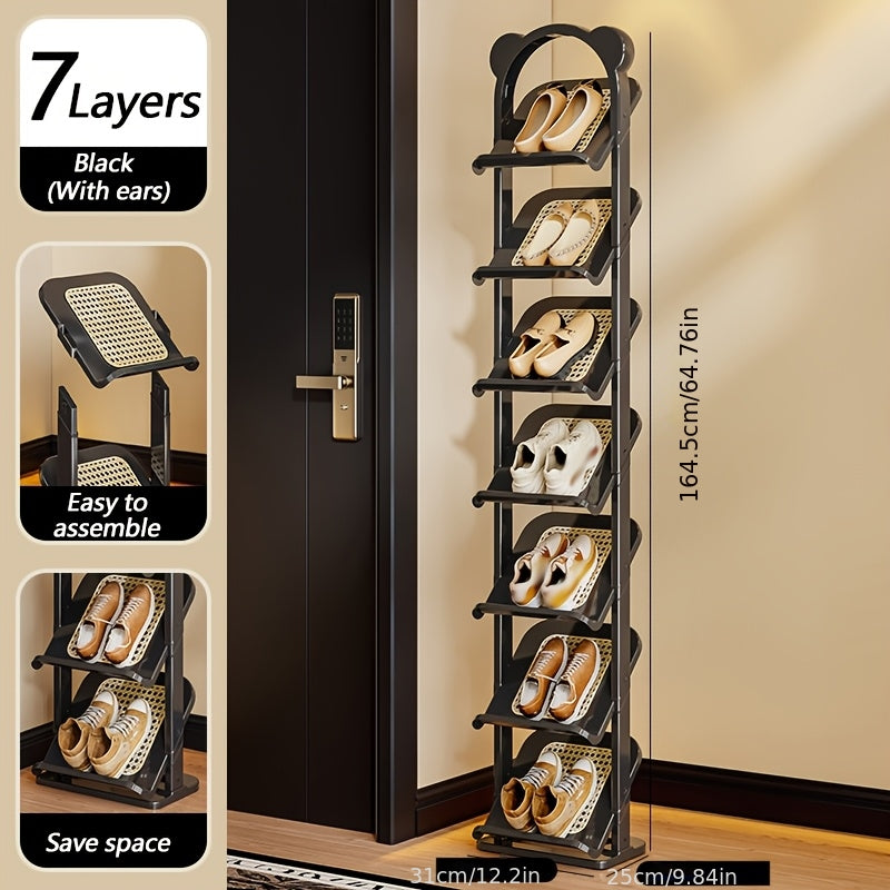 Upgraded 7-Layer Multi-Function Shoe Rack, Extra-Large and Thick for Stability and Durability, High-Capacity Shoe Storage, Ideal for Entryways, Exits, Bedrooms, and Bathrooms, Shoe Organization & Storage Solution for Home