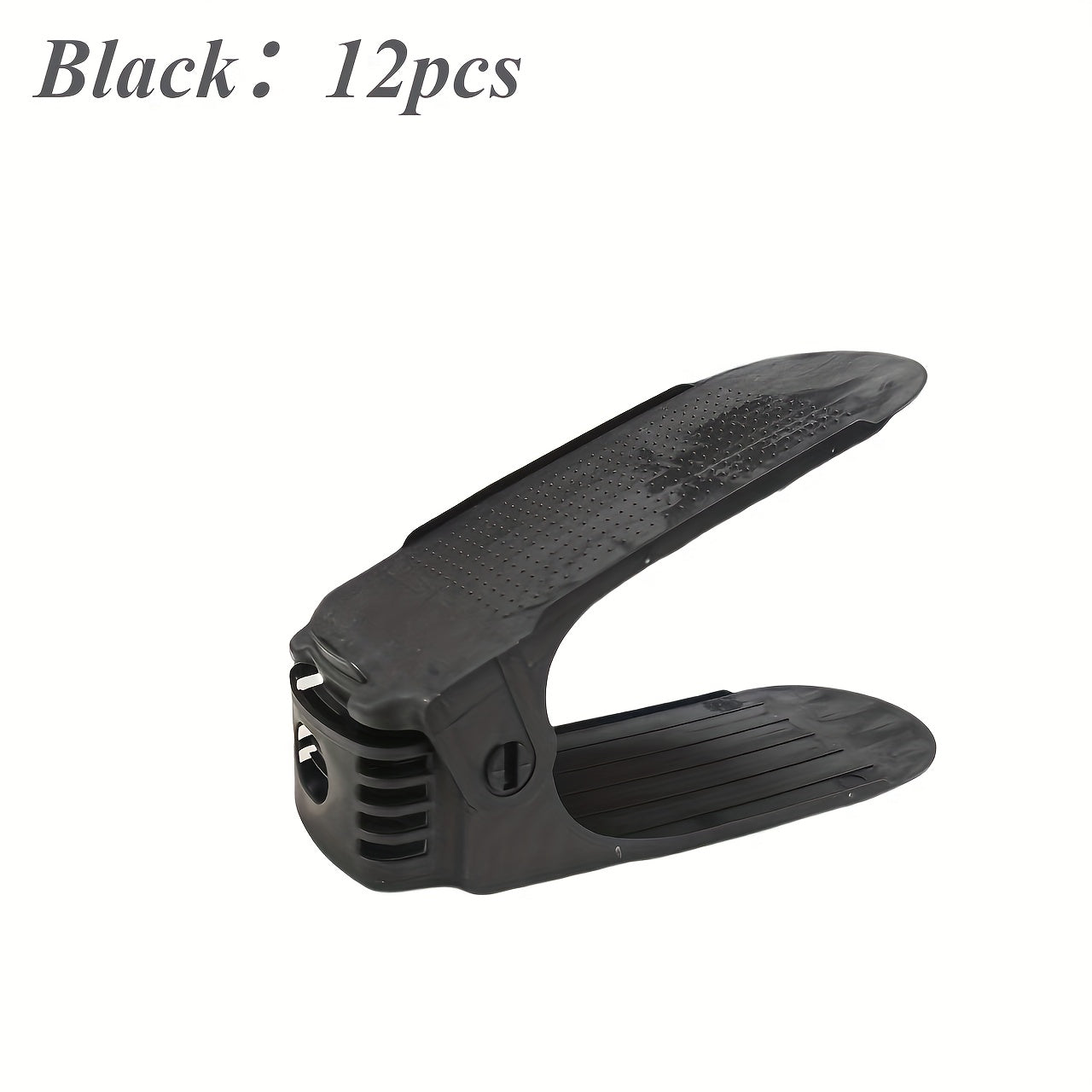 12pcs Adjustable Shoe Rack Organizer, Space Saving Stackable Plastic Shoe Shelf for Closet, Entryway, Bedroom, Dorm Room - Multi-Tier Shoe Storage Solution for Men Women