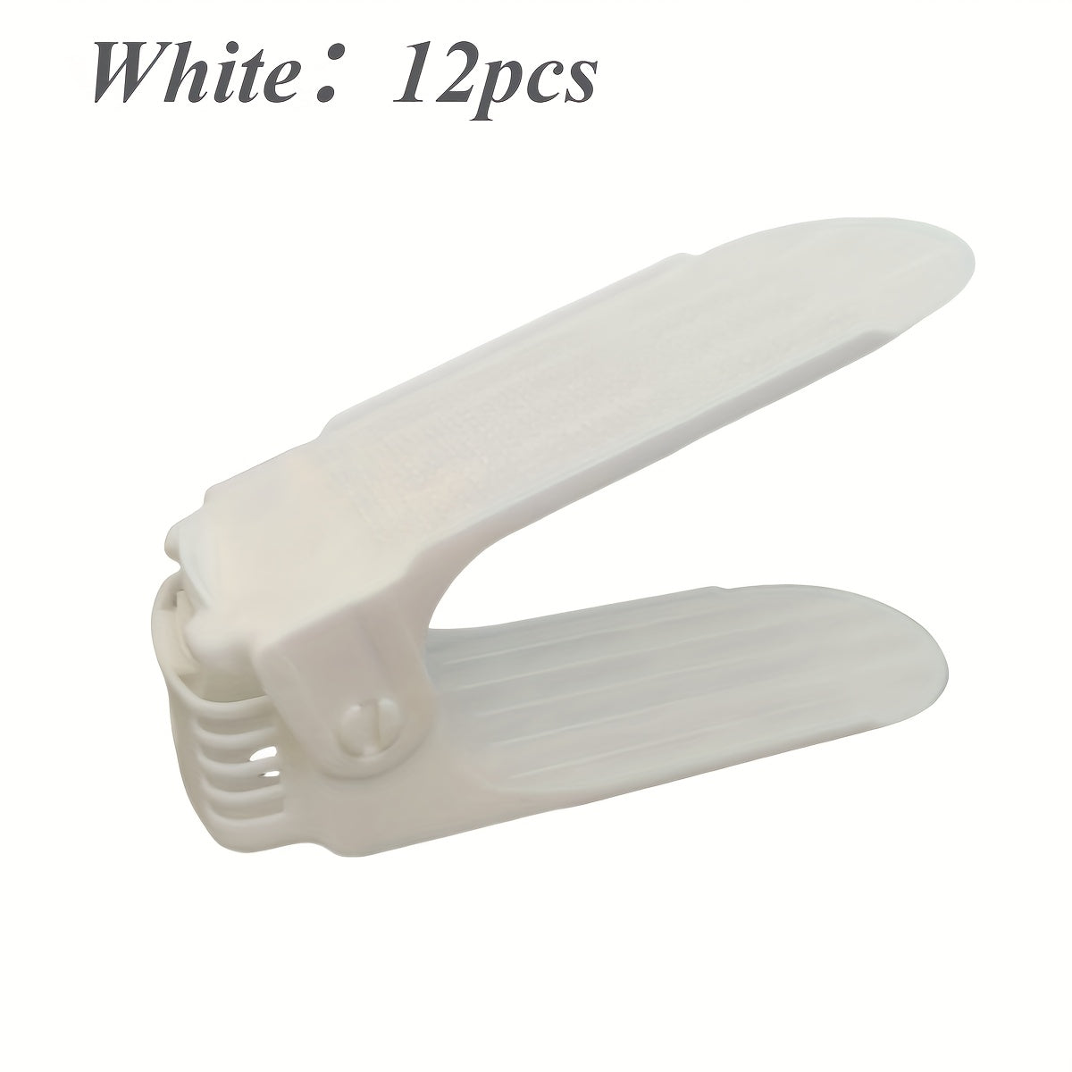 12pcs Adjustable Shoe Rack Organizer, Space Saving Stackable Plastic Shoe Shelf for Closet, Entryway, Bedroom, Dorm Room - Multi-Tier Shoe Storage Solution for Men Women