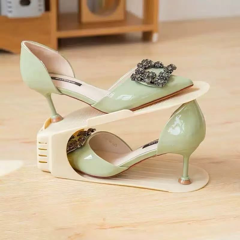 12pcs Space Saving Helper. Second Generation Adjustable Height Space Saving Shoe Rack\u002FShoe Storage Rack\u002FDouble Layer Shoe Holder Storage Rack\u002FShoe Slot\u002FSlippers Storage Rack