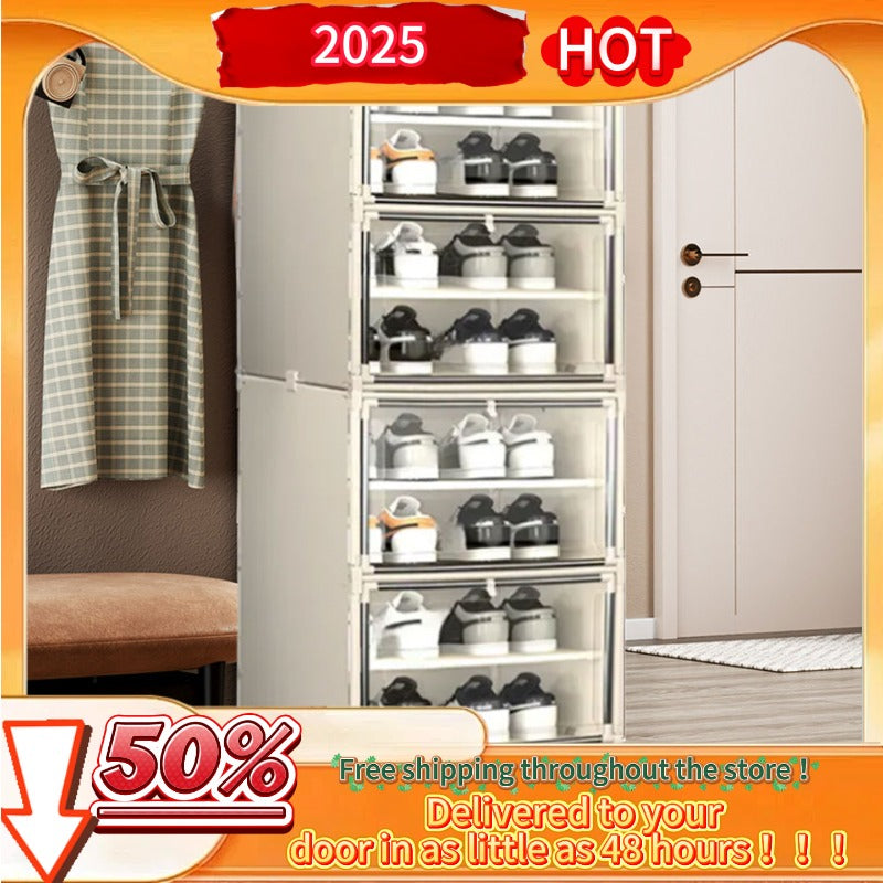 HOT-2025 Extra Large Shoe Organizer Assembly Shoe Organizer Dust-Proof Shoe Container Footwear Storage Rack Easy Assembly Multi-Level Storage Shoe Organizer Space-Saving Ideal for Hallway, Living Area, Bedroom, Flat, Home Necessity
