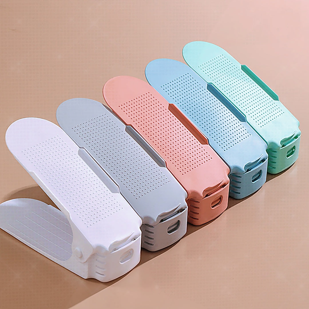 12pcs Space Saving Helper. Second Generation Adjustable Height Space Saving Shoe Rack\u002FShoe Storage Rack\u002FDouble Layer Shoe Holder Storage Rack\u002FShoe Slot\u002FSlippers Storage Rack